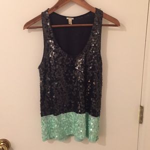 J.Crew navy glitter top